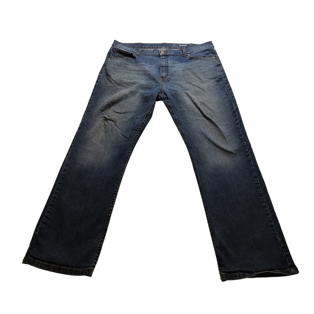 George Men's Bootcut Jeans Dark Wash Denim Stretch Pants 38x30 Pants 5-pocket